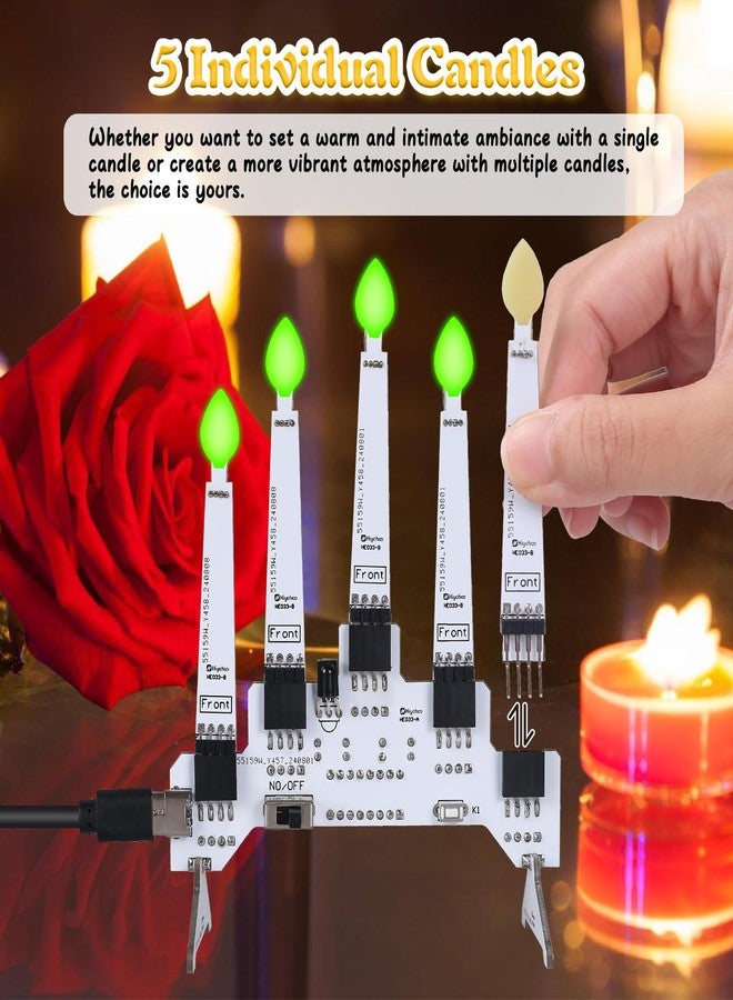 IS RC LED Candle Soldering Practice Kit, Candle Light Soldering Project with 10 Light Modes DIY Candelabra Kit 5 Removable Candles for School Students STEM Education Valentine's Day Decoration - Image 4